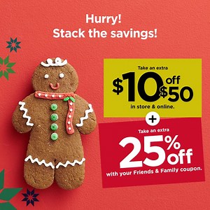 You don’t want to miss these savings! Get $10 off when you spend $50 , and take an extra 25% off with code SHOP25 through Dec. 8. (Exclusions apply. See Kohls.com/Exclusions for details.) Order online, and get it in 2 hours or less with fast & free store pickup: https://kohls.co/3FPr7X0. | Kohl's