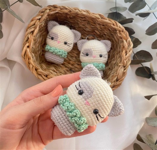 Crochet Animal Keychain Set, Mini Amigurumi Keychains, Cute Crochet Plushies, Handmade Animal Bag Charm, Baby Shower Gift - Etsy