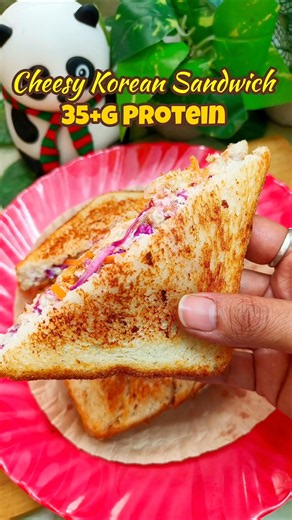 HIGH PROTEIN KOREAN SANDWICH 🥪💪 | Creamy, Cheesy & Healthy Korean Toast Recipe