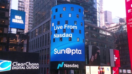 SunOpta Inc. Rings the Nasdaq Stock Market Opening Bell