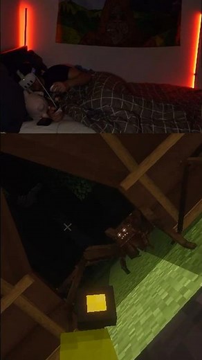 Sleeping in Minecrafts Arachnophobia mod was a mistake.