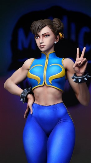 Mimic Hobby on Instagram: "Magnetised statue of Chun-Li from Street Fighter 💙 This was the result of a full day of livestreaming and painting! Check out the fulle painting video Model by @eastseamonster Resin @nova3d3dprinter TGM Painted using So Flat range from @goldenpaints Airbrush from @gaahleri_official #chunli #streetfighter #modelpainting #statuecollectors #3dprinting"