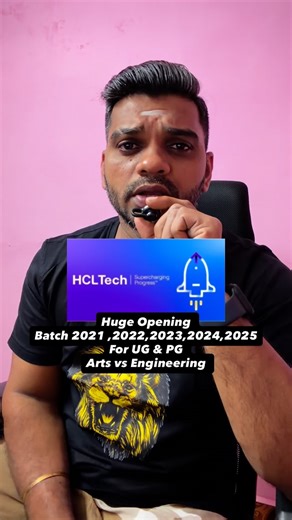 Ganesh S on Instagram: "Huge Opening | HCL Tech | Arts VS Engineering #job #itemployees #hcl #hcljobs #sap #2025 #freshers #jobsinindia"