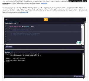 Create a Magic 8 ball simulator in Python that:Chooses a rando... | Filo