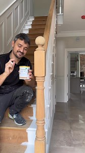 It’s so hard… *** I’d love to know what you thought of this and if it helped. Don’t forget all those who share and tag me get a re-share! *** …To find the right product to treat woodwork. You don’t want it to go orange again and absolutely no shine either, so what do you use? This oak post and handrail had a shiny orange finish on it which I wanted to make more natural and Matt Sanding: I took a 120grit mirka abranet sanding pad to all the details. These are actually designed for the orbital san