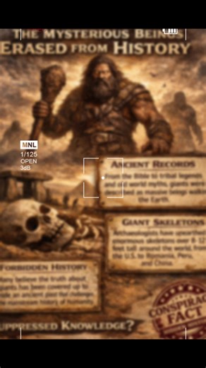 Ancient Giants: Records Found Across the World Short description Ancient texts, tribal stories, and early historical writings all describe giant beings living among humans. Reports of unusually large skeletons have been recorded in different countries for over a century. Whether myth, misidentified remains, or lost history, the idea of giants has appeared in cultures that never had contact with each other. Hashtags #AncientGiants #HiddenHistory #Nephilim #AncientMysteries #lostcivilizations