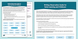 Writing Observation Guide for Early Learning and Childcare
