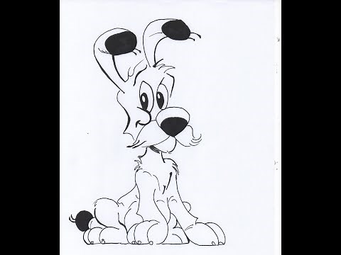 How to Draw by Dog Idefix friend of Asterix e Obelix - Come Disegnare il Cane Idefix di Asterix -