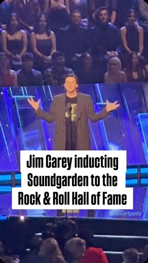 “An Audio Baptism” Jim Carey gave a beautiful speech to induct Soundgarden to the Rock Hall. 🎥 @concertpants #soundgarden #jimcarey #rockhall | Concert Pants