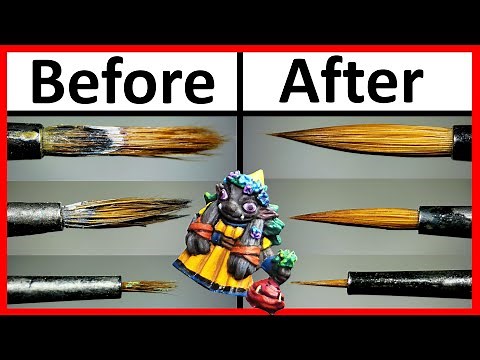 How to Clean and Recondition your Paint Brushes. Paintbrush Restoration for Acrylic Paint.