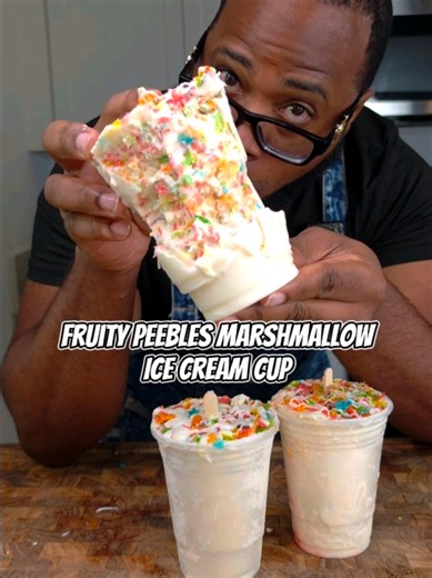 Fruity Pebbles Marshamallow Ice Cream Cup #shorts #food #recipe full recipe 👇🏿 Fruity Pebbles Marshmallow Ice Cream Cups Yield: 4–6 ice cream cups TOOLS NEEDED Clear plastic cups Mixing bowls Electric hand mixer Rubber spatula Microwave-safe bowl Popsicle sticks Spoon or piping bag --- ICE CREAM FILLING Ingredients 2 cups cold heavy whipping cream 3/4 cup sweetened condensed milk 1 cup Fruity Pebbles cereal, lightly crushed 2 tablespoons caramel sauce 1 teaspoon vanilla extract or vanilla bean