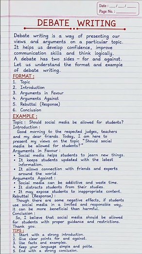 Debate Writing | English Speaking & Writing Skills