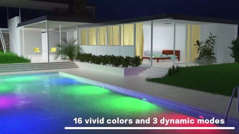 Submersible Led Pool Lights for Above Ground Pools IP68 Waterproof Inground Pond Light Underwater with 4 Magnets, 4 Suction Cups and 16 RGB Dynamic Color (2pack)