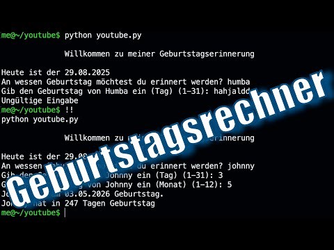 Python Lernen – Einfache Geburtstagserinnerung programmieren