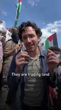 Jewish protesters join pro-Palestinian activists to condemn Israeli real estate event