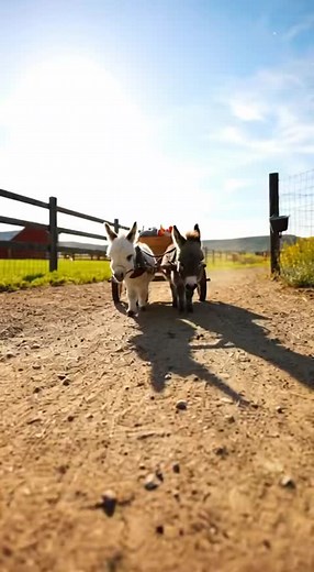 Tiny Donkeys at Work on the Ranch
