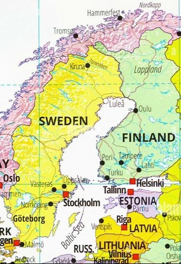Scandinavian countries map