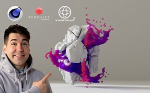 C4D + Redshift+XP粒子制作石头中冒水的动画效果_哔哩哔哩_bilibili