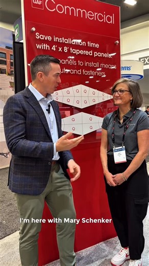 Polyiso Insulation Manufacturers Association on Instagram: "What’s one simple way to save installation time? 💬 Mary Schenker, Director of Product Management at PIMA member, @gafroofing, shares how it’s done – and how GAF’s taper department supports contractors with built-in design services that help streamline installs. 🎥 Tune in as Justin makes his first stop at the @roofingexpo (IRE) at the GAF booth. Attending IRE? Be sure to visit Mary and the team at booth 3601. #IRE2026 #OnlyAtIRE"