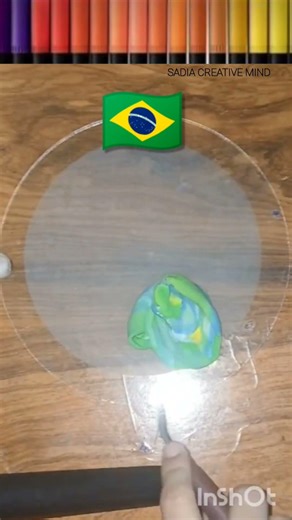 Mixing the Colors of Brazil! 🇧🇷🎨 #Shorts #Satisfying #art