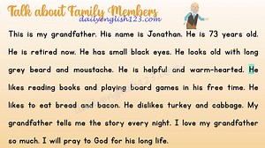 20 reactions · 29 shares | Talk about my family members | improve writing and speaking skills. For more videos: https://www.youtube.com/@dailyenglish123 | Materials for teaching English | Facebook