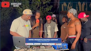 1.4K views · 765 reactions | Ladies and gentlemen, welcome to Round 3 of the Sonic Freestyle Battle! AKOM LAPAISAL goes head-to-head with kelly pope , delivering pure lyrical heat live on your screens. This explosive battle is proudly supported by @discoverkhai , with two mastermind forces behind the magic — Shirtless Boss and @shatta_empire_ . Comment with your favorite rapper and let’s keep the fire blazing! 4 | Shirtless | Facebook