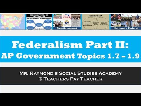 AP Government - Federalism Part II: Topics 1.7 to 1.9 [Everything You Need to Know]