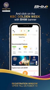 It is really that easy! Don’t miss this golden opportunity to be on the hot seat on KBC. Registrations are open exclusively on BHIM Payments App. #BHIMPaymentsApp #KBC #GoldenWeek | BHIM