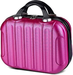 Cosmetic Case for Women, Hard Shell Vanity Cases with Elastic Band and Zipper, Portable Waterproof ABS Beauty Case