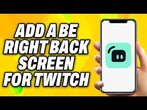 How To Add A Be Right Back Screen For Twitch on Streamlabs - Quick Fix