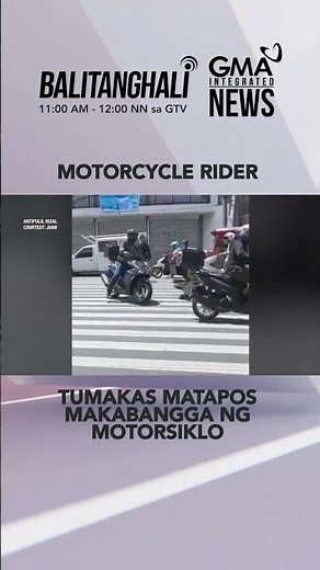 Motorsiklo vs. motorsiklo sa Antipolo, Rizal. #shorts | Balitanghali