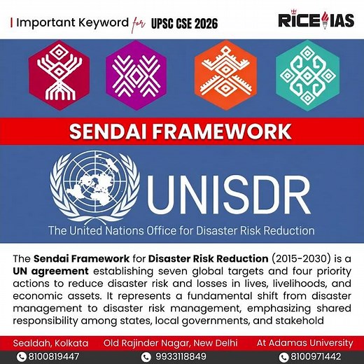 Sendai Framework Explained | Disaster Management | UPSC 2026 | RICE IAS