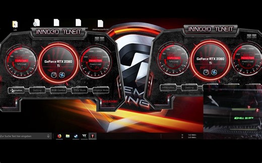 【中天装机社】映众官方显卡超频软件Inno3d TunelT使用方法+双2080ti显卡交火furmark烤机测试