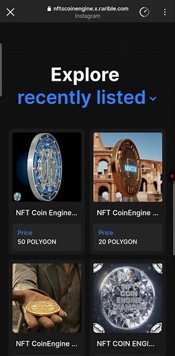 Como achar as NFTs COIN ENGINE na Rarible-X
