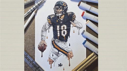 Wisconsin artist captures Bears QB Caleb Williams’ drip