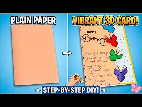 How to Make a Beautiful 3D Butterfly Birthday Card | Easy DIY Birthday Card | Handmade Greeting Card