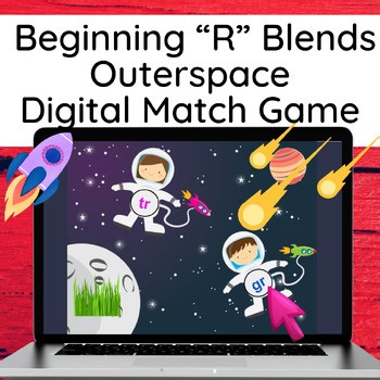 Outer Space Themed Beginning R Blends Phonics Digital Game For 1st Grade