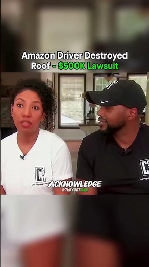 Amazon Driver Destroys Customers Roof 😳 #breakingnews