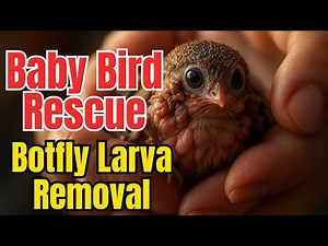 Rescuing a Baby Bird from a Dangerous Parasite | Botfly Larva Removal