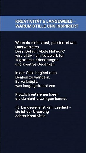 Warum Langeweile dein Gehirn GENIAL macht. #kreativität #psychologie #mindset #langeweile