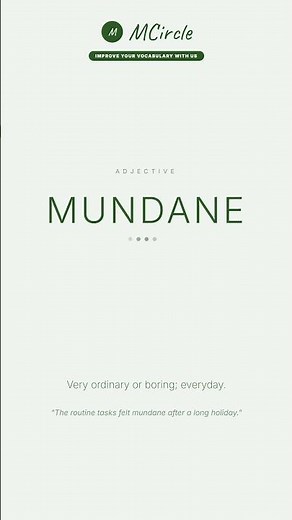 Learn English: What is Mundane? | Vocabulary Shorts