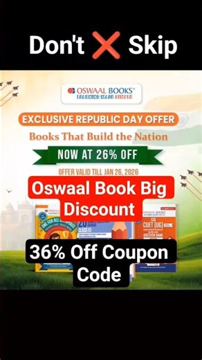 36% 😱 Big Discount Oswaal Book 2026 | oswaal Book coupon code #oswaal #oswaalcouponcode #cbse