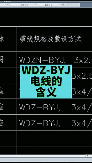 WDZ-BYJ电线的含义