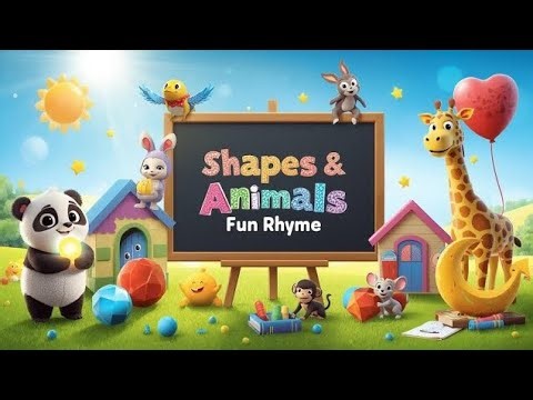 🎶 Shapes & Animals Rhyme for Kids | Learn Shapes | Fun Learning Song 🐼🐢🐶🌟