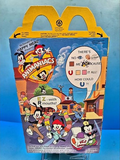 1994 McDonald's - Animaniacs - Happy Meal Boxes #animaniacs #FastFoodToyReviews #mcdonalds #vintage