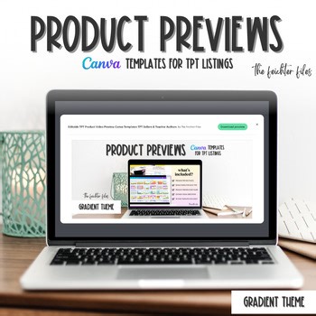 Editable TPT Product Preview Canva Templates TPT Sellers & Teacher Authors