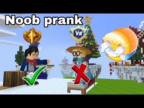 Noob prank On pro players | bedwars Blockman Go