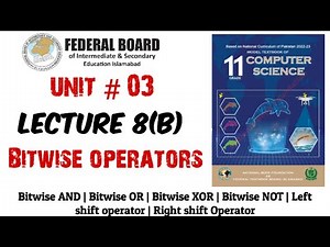 Lecture 8(B): Bitwise Operators | Bitwise AND(&), OR(|), XOR(^), NOT(~), Leftshift, Rightshift OP