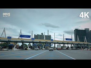 Sirat Expy (Toll road) - Motorway from Rama 9 (Asok toll) to Samut prakan | Thailand Drive 4K