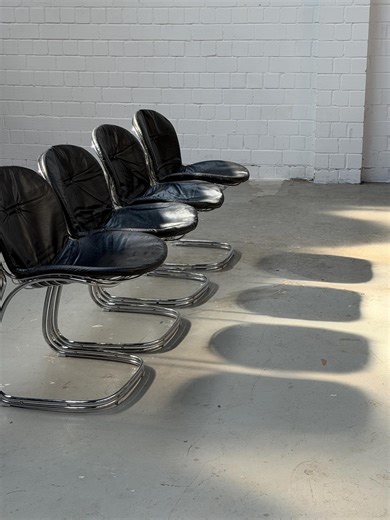 Italienska | Rymdåldern | Sabrina-fåtöljer | Giorgio Rinadi för Rima | Krom | Vintage | Matstolar | 1970-talet - Etsy Sverige